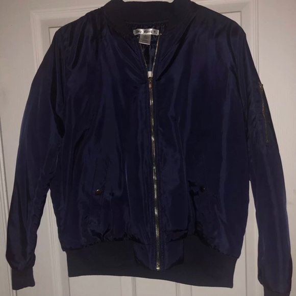 NEW! SAY WHAT Lightweight Bomber Jacket in Blue Junior L - Picture 2 of 6